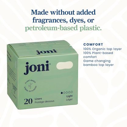 Protectores Diarios Joni de Bambú Orgánico – Sin Fragancia | 20 Unidades