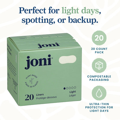 Protectores Diarios Joni de Bambú Orgánico – Sin Fragancia | 20 Unidades
