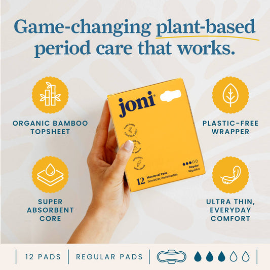 Toallas Sanitarias Joni de Bambú Orgánico – Flujo Regular | 12 Unidades