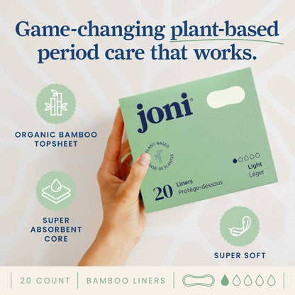 Protectores Diarios Joni de Bambú Orgánico – Sin Fragancia | 20 Unidades